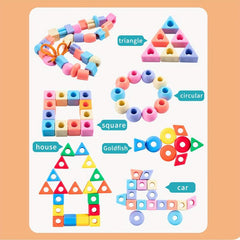 Colorful Beaded Diy Educational Building Blocks Geometric Bracelet