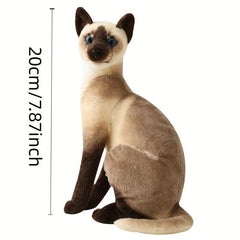 Stuffed Lifelike Siamese Cats Plush Toy - Home Decor Gift For Girls Birthday