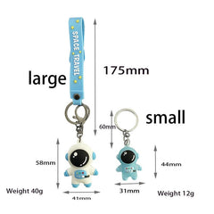 Cartoon Astronaut Key Ring Spaceman Car Key Chain Backpack Pendant Gift
