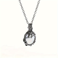 Moonstone Necklace Female Pendant Bohemian Leaf Rattan Accessories
