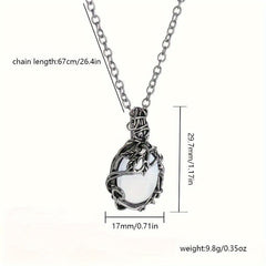 Moonstone Necklace Female Pendant Bohemian Leaf Rattan Accessories