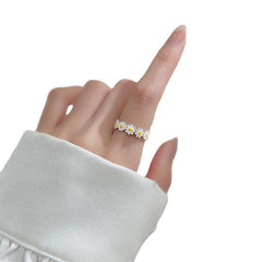 Delicate Daisy Flower Ring Epoxy Jewelry