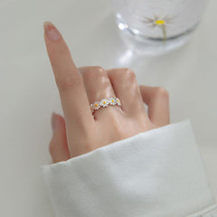 Delicate Daisy Flower Ring Epoxy Jewelry