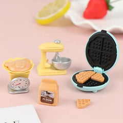 Dollhouse Kitchen Set: Bread Machine, Toaster, Whisk, Scale