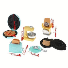 Dollhouse Kitchen Set: Bread Machine, Toaster, Whisk, Scale