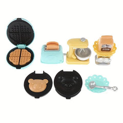 Dollhouse Kitchen Set: Bread Machine, Toaster, Whisk, Scale