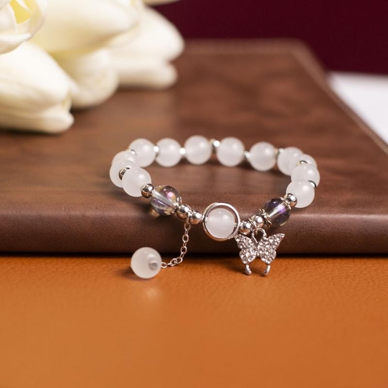 Butterfly Cat Eye Stone Moonlight Pendant Bracelet Gift