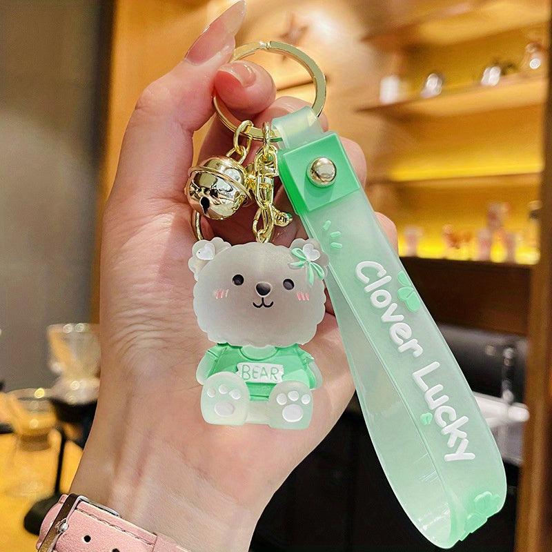 Bear Keychain Resin Crystal Keychain for Car Keys Bag Ornaments Decoration