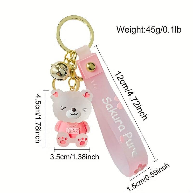 Bear Keychain Resin Crystal Keychain for Car Keys Bag Ornaments Decoration