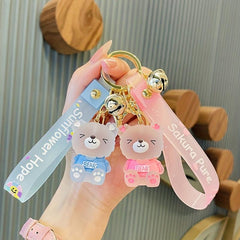 Bear Keychain Resin Crystal Keychain for Car Keys Bag Ornaments Decoration