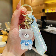 Bear Keychain Resin Crystal Keychain for Car Keys Bag Ornaments Decoration