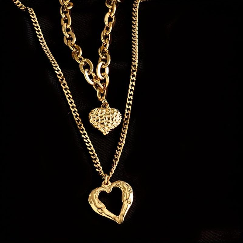 Stainless Steel 2 Love Necklace Non Fading Party Accessories