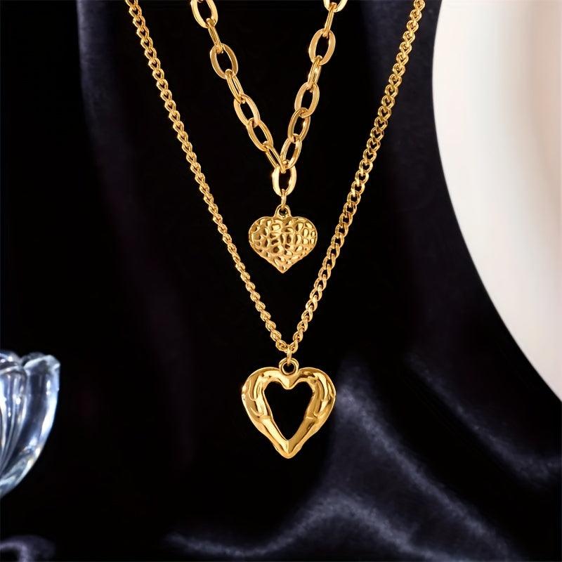 Stainless Steel 2 Love Necklace Non Fading Party Accessories