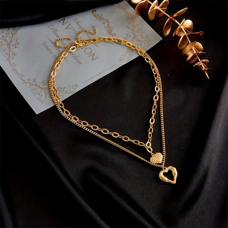 Stainless Steel 2 Love Necklace Non Fading Party Accessories
