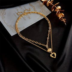 Stainless Steel 2 Love Necklace Non Fading Party Accessories