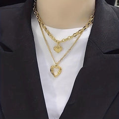Stainless Steel 2 Love Necklace Non Fading Party Accessories