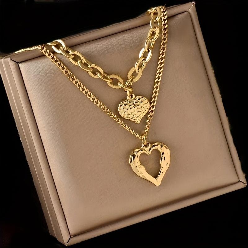 Stainless Steel 2 Love Necklace Non Fading Party Accessories