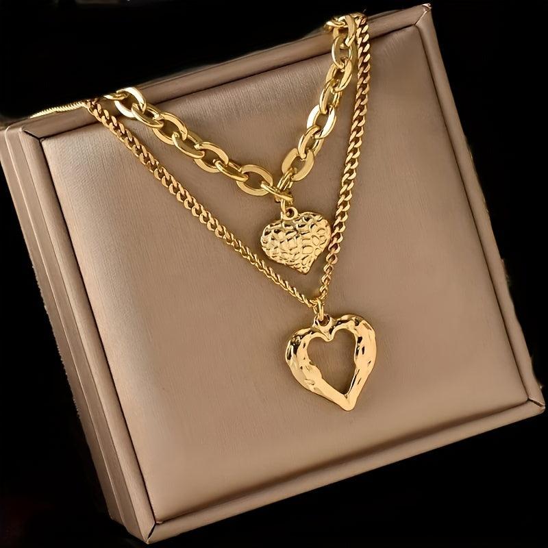 Stainless Steel 2 Love Necklace Non Fading Party Accessories