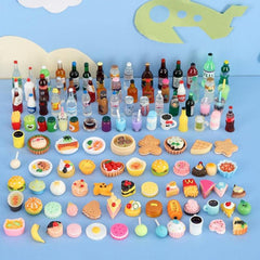 Mini Food Play Set - 50g Realistic Resin Candy Cakes Dessert Fruit Ornaments