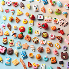 Mini Food Play Set - 50g Realistic Resin Candy Cakes Dessert Fruit Ornaments