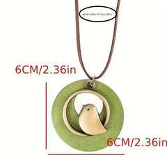 Vintage Wooden Bird Necklace for Christmas and Halloween