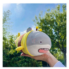 Shark and Bee Plush Toy Doll Throw Pillow