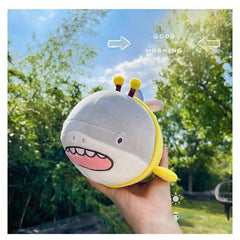 Shark and Bee Plush Toy Doll Throw Pillow