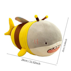 Shark and Bee Plush Toy Doll Throw Pillow
