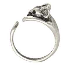 Vintage Punk Mouse Animal Wrap Ring Boho Jewelry