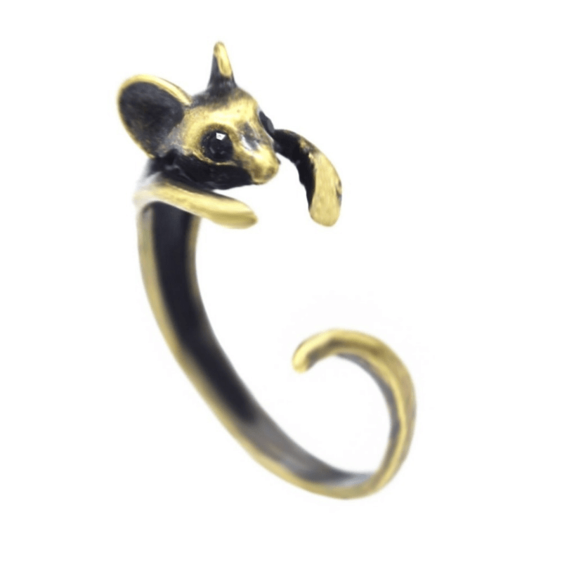 Vintage Punk Mouse Animal Wrap Ring Boho Jewelry