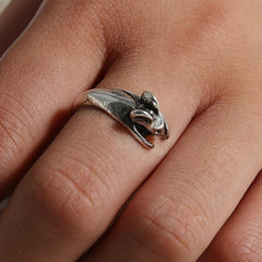 Vintage Punk Mouse Animal Wrap Ring Boho Jewelry