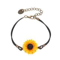 Vintage Sunflower Resin Daisy Bracelet for Students