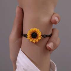 Vintage Sunflower Resin Daisy Bracelet for Students