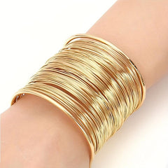 Punk Wide Metal Bangle Bracelet - Make a Statement