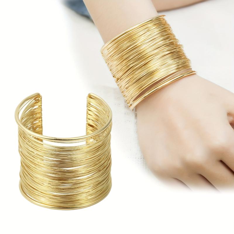 Punk Wide Metal Bangle Bracelet - Make a Statement