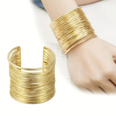 Punk Wide Metal Bangle Bracelet - Make a Statement