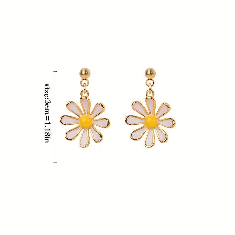 Small Daisy Earrings Female Niche Fresh Style All match Stud Earrings