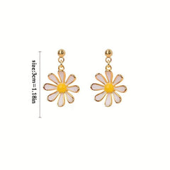 Small Daisy Earrings Female Niche Fresh Style All match Stud Earrings