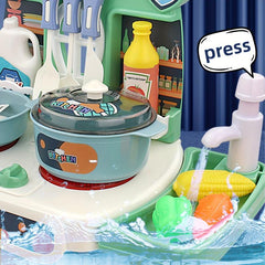 Children's Play House Kitchen Toy Set Cooking Pot Doll House Little Girl Cooking
