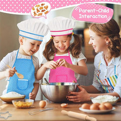 Kids Apron And Chef Hat Girls Cooking Set Pretend Play Christmas Costume