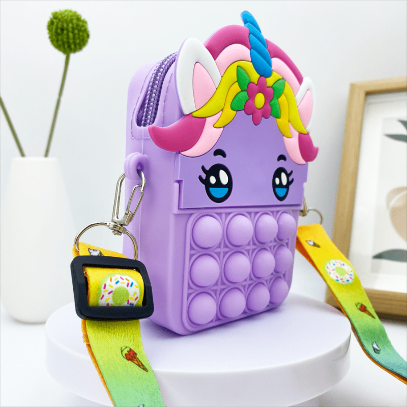 Unicorn Messenger Bag Coin Purse and Fingertip Toys - Christmas Gift
