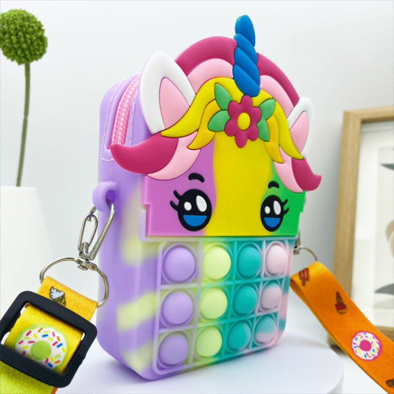 Unicorn Messenger Bag Coin Purse and Fingertip Toys - Christmas Gift