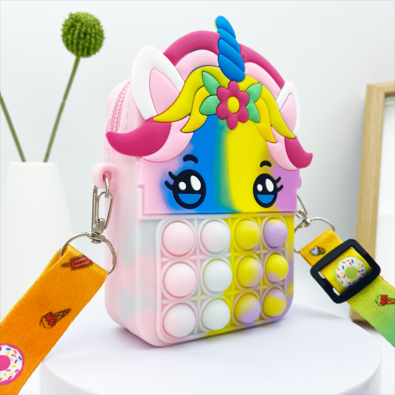 Unicorn Messenger Bag Coin Purse and Fingertip Toys - Christmas Gift