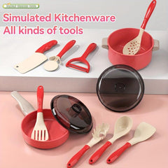 Kids Play Kitchen Toys Cooking Pots Boys Girls Simulation Kitchenware