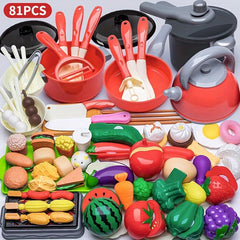 Kids Play Kitchen Toys Cooking Pots Boys Girls Simulation Kitchenware
