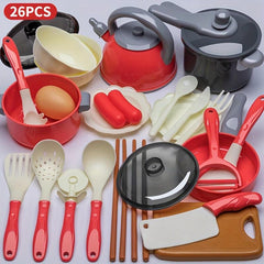Kids Play Kitchen Toys Cooking Pots Boys Girls Simulation Kitchenware