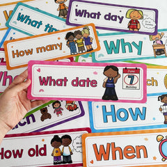16 Pcs Learning Flashcards Bulletin Board Headliners Classroom Decor