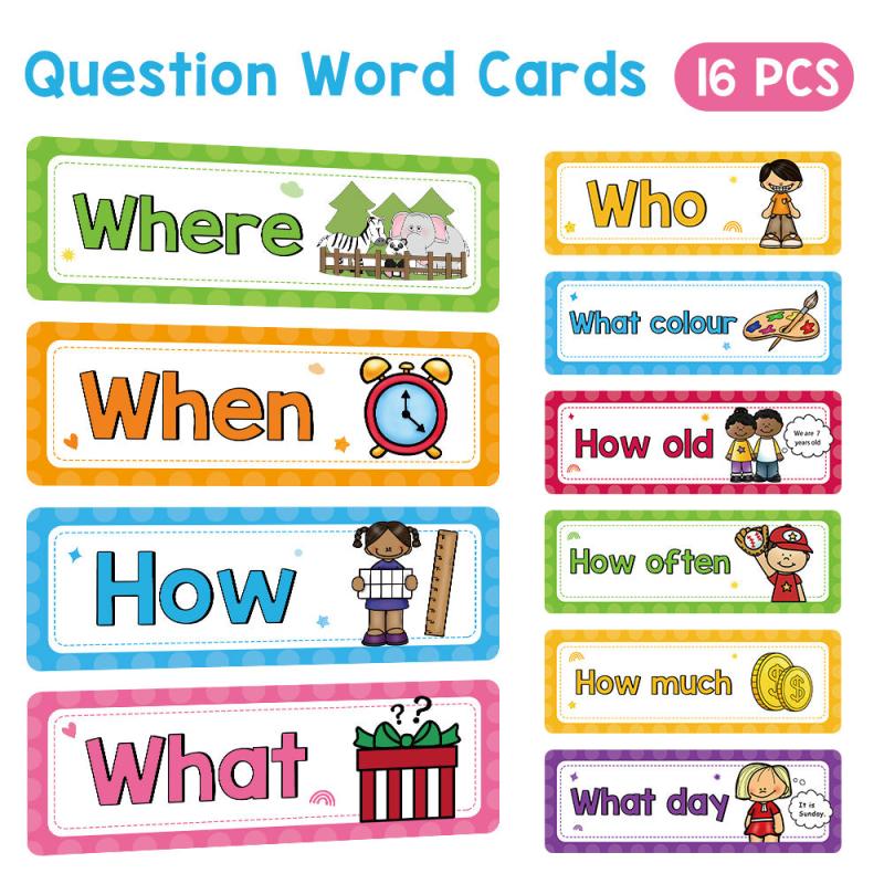 16 Pcs Learning Flashcards Bulletin Board Headliners Classroom Decor