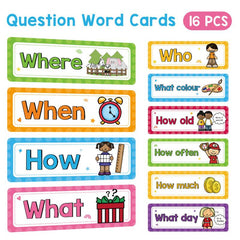 16 Pcs Learning Flashcards Bulletin Board Headliners Classroom Decor