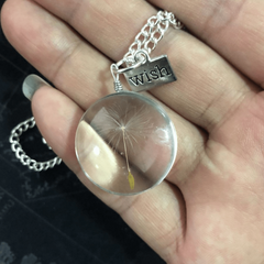 Dandelion Pendant Necklace Crystal Patch 25mm Gemstone Sweater Chain Gift